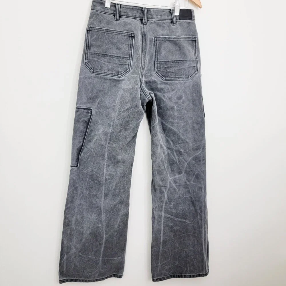 Acne Studios Palma Patch Canvas Work Pants in Carbon Grey XXS 28